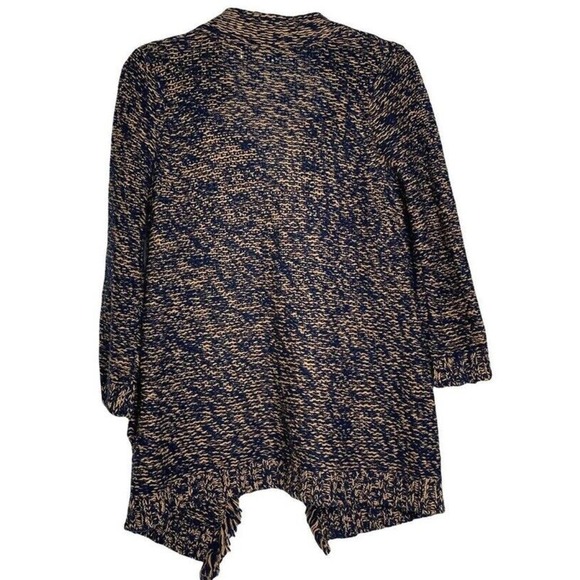 Sparrow Anthropologie Women Sz S Blue Gold 3/4 Sleeve Wool Blend Open Cardigan - Picture 2 of 6